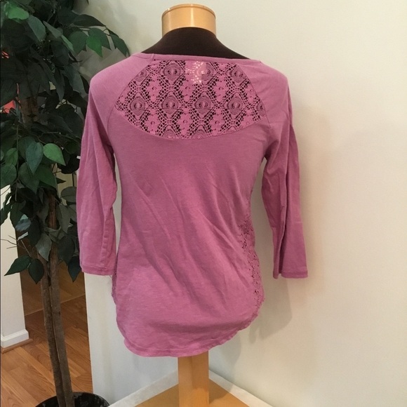 MOSSIMO XS soft purple tee with lace detail - Picture 3 of 7